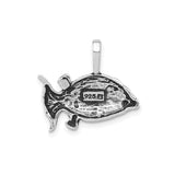 Sterling Silver Fish Pendant with Textured Scales, Nautical Ocean Theme