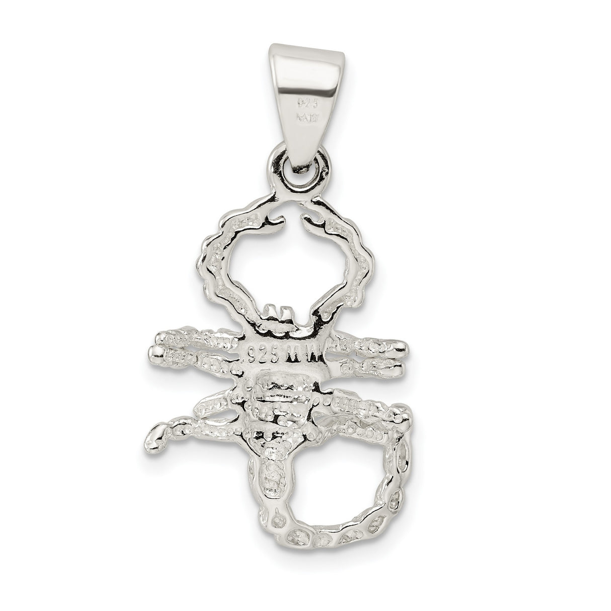 Sterling Silver Scorpion Pendant, Openwork Scorpio Zodiac Symbol for Men or Women