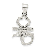 Sterling Silver Scorpion Pendant, Openwork Scorpio Zodiac Symbol for Men or Women