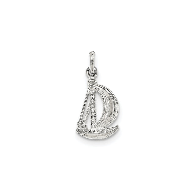 Sterling Silver Sailboat Pendant, Nautical Marine Charm Symbolizing Freedom and Exploration