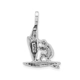 Sterling Silver Windsurfing Pendant with Stylized Sailboard Design, Unisex Nautical Charm