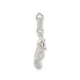 Sterling Silver Seahorse Pendant with Textured Marine Design, Nautical Ocean Theme Jewelry