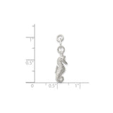 Sterling Silver Seahorse Pendant with Textured Marine Design, Nautical Ocean Theme Jewelry