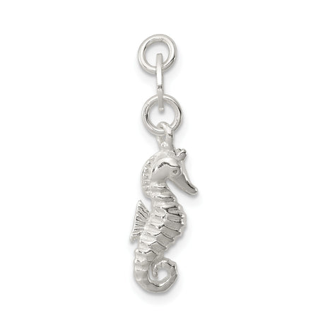 Sterling Silver Seahorse Pendant with Textured Marine Design, Nautical Ocean Theme Jewelry