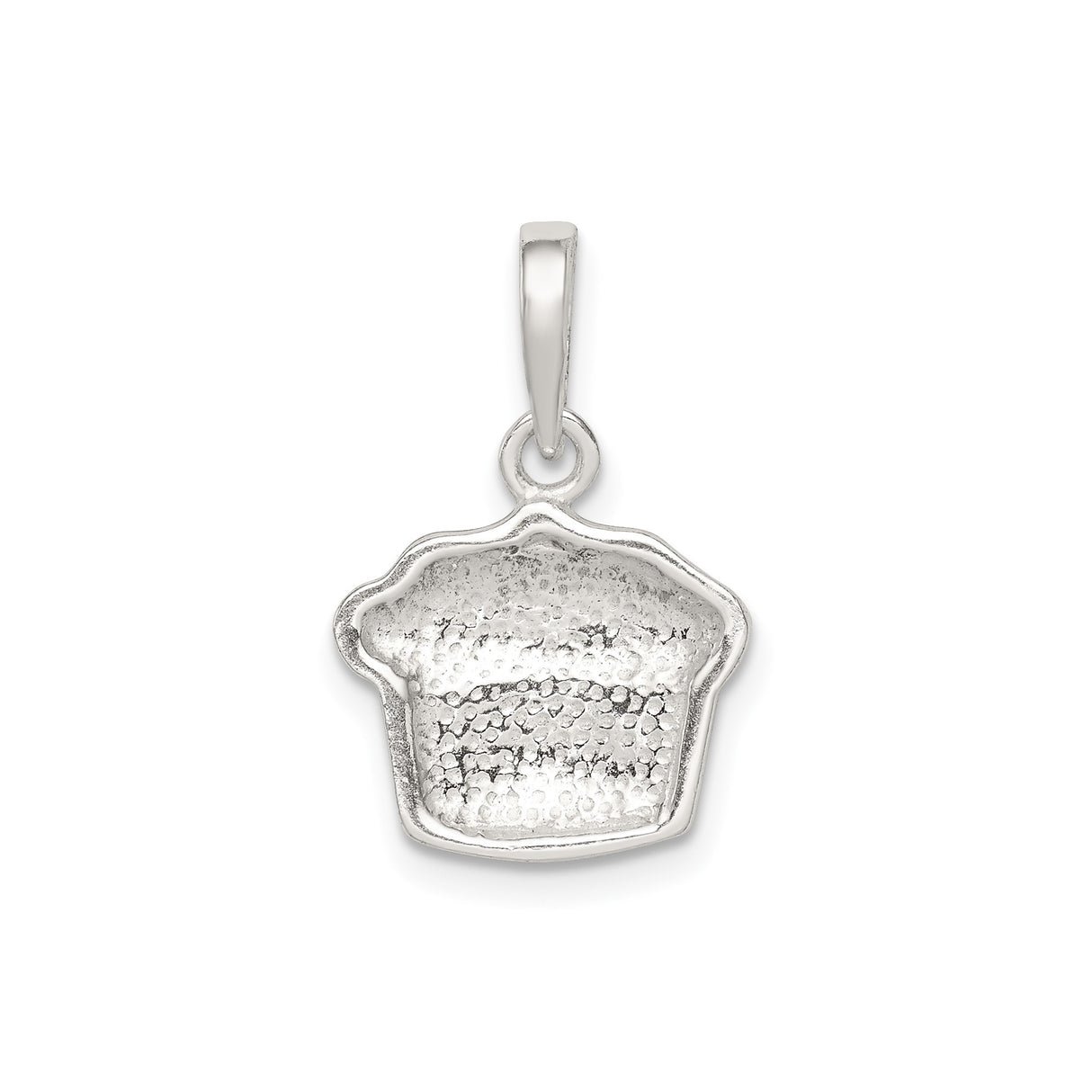 Sterling Silver Cupcake Pendant with Pink Frosting and Red Sprinkles, Whimsical Enamel Charm