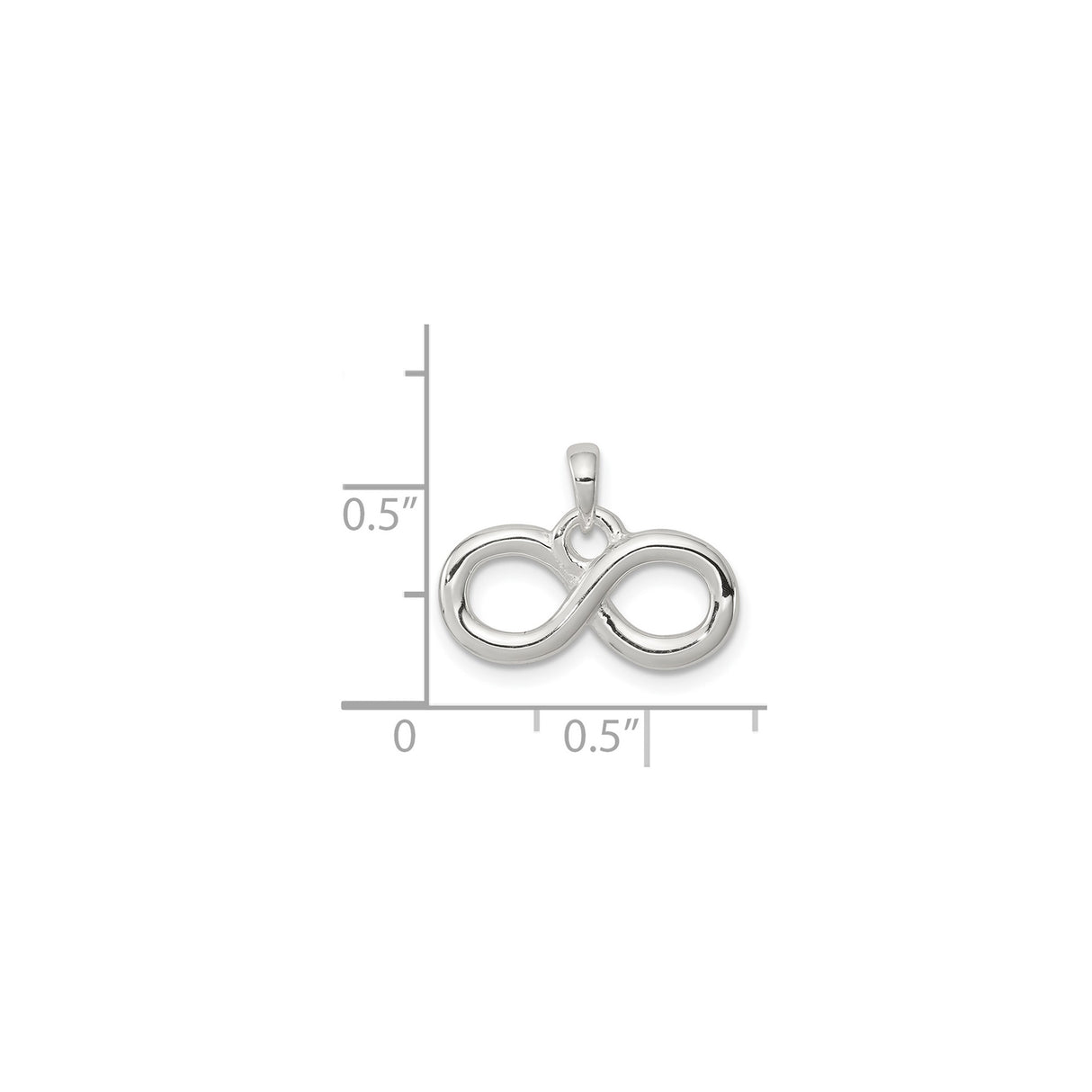 Sterling Silver Infinity Pendant with Polished Eternal Love Symbol, Minimalist Jewelry for Women