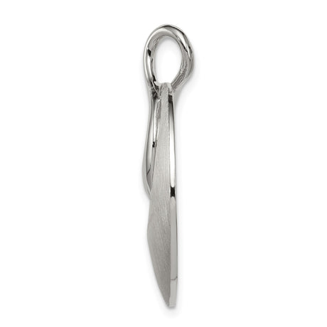 Sterling Silver Swirl Pendant with Brushed and Polished Finish, Modern Circular Abstract Design
