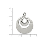 Sterling Silver Swirl Pendant with Brushed and Polished Finish, Modern Circular Abstract Design