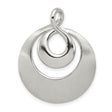 Sterling Silver Swirl Pendant with Brushed and Polished Finish, Modern Circular Abstract Design