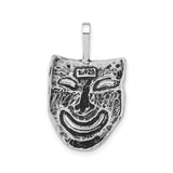 Sterling Silver Comedy Mask Pendant, Theater Arts Charm for Actors and Drama Students