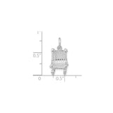 Sterling Silver Rocking Chair Pendant Charm, Vintage Slatted Chair Design
