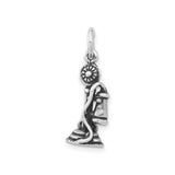 Sterling Silver Phone Pendant with Antique Finish, 3D Rotary Candlestick Vintage Style Charm