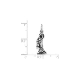 Sterling Silver Phone Pendant with Antique Finish, 3D Rotary Candlestick Vintage Style Charm