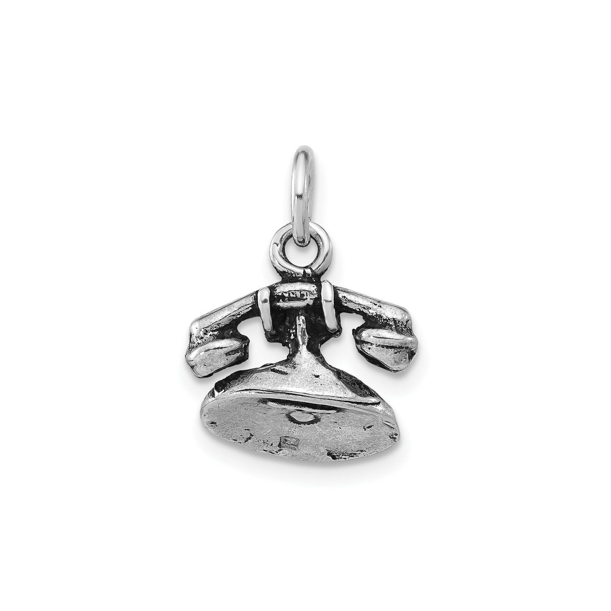 Sterling Silver Charm Pendant with 3D Vintage Rotary Phone Design