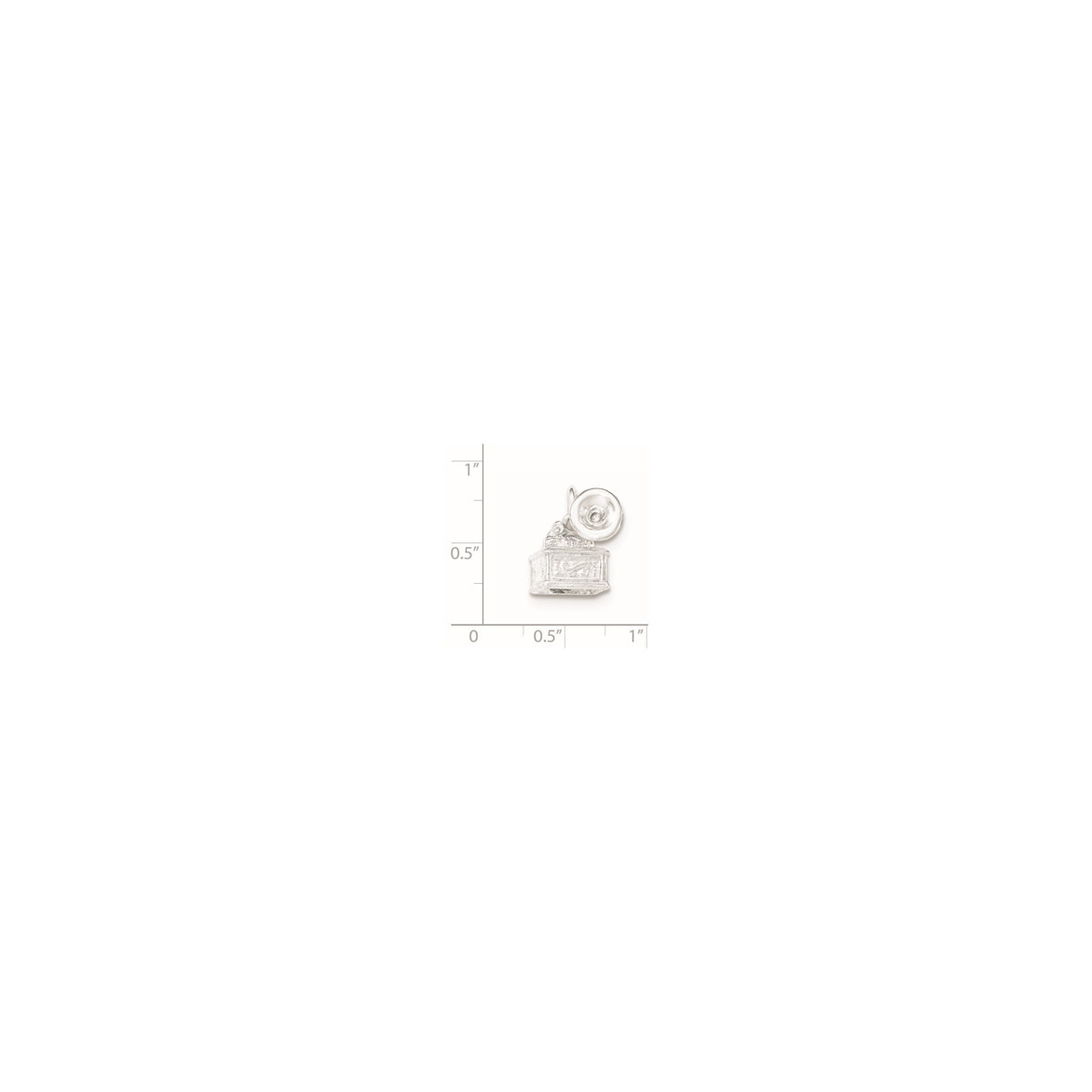 Sterling Silver Gramophone Charm Pendant, Retro Phonograph Design for Music Lovers