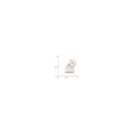 Sterling Silver Gramophone Charm Pendant, Retro Phonograph Design for Music Lovers