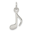 Polished Music Note Charm Pendant in Real 925 Sterling Silver