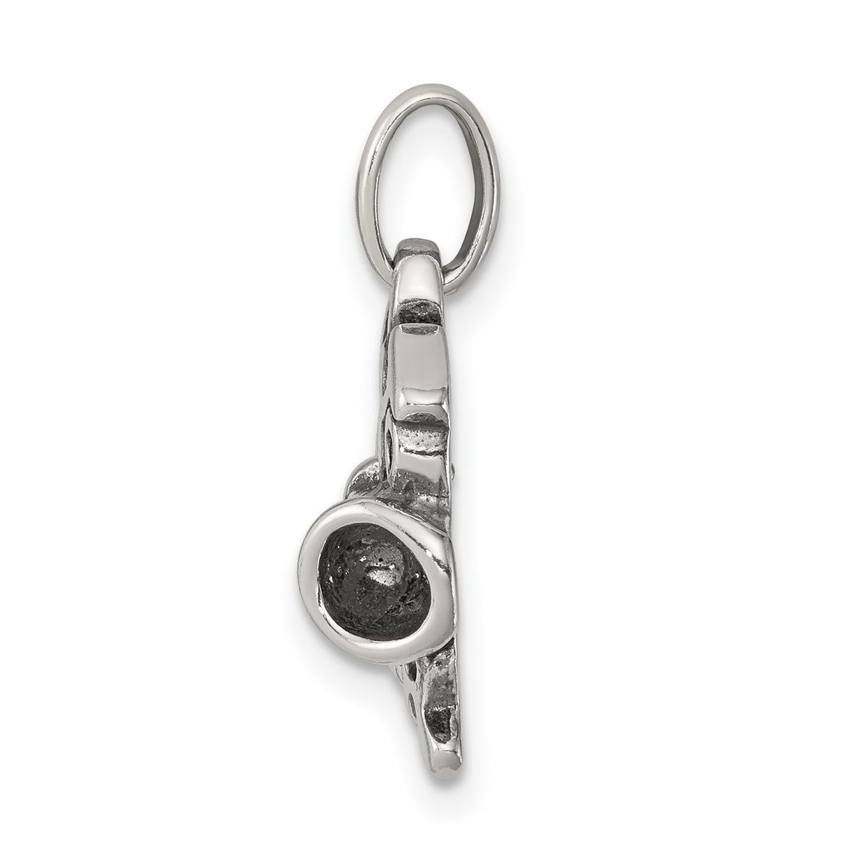 Sterling Silver Cheerleading Pendant with Heart and Megaphone, Cheer Spirit Charm for Women and Girls