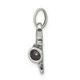 Sterling Silver Cheerleading Pendant with Heart and Megaphone, Cheer Spirit Charm for Women and Girls