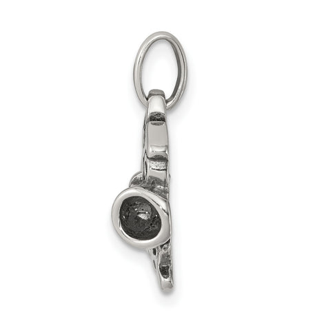 Sterling Silver Cheerleading Pendant with Heart and Megaphone, Cheer Spirit Charm for Women and Girls