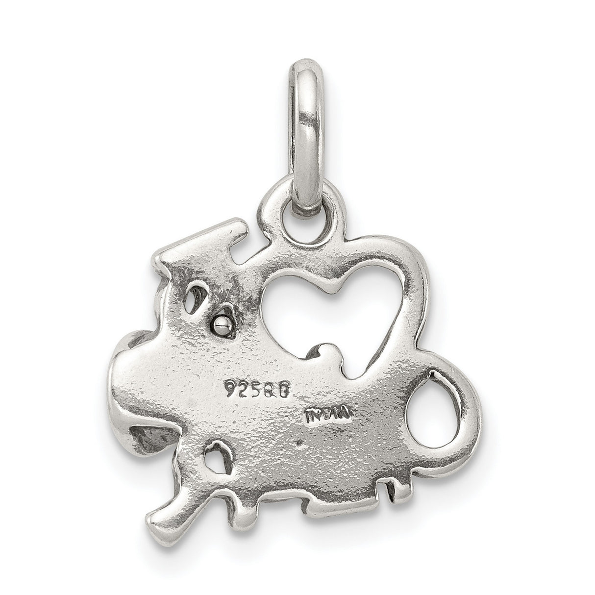 Sterling Silver Cheerleading Pendant with Heart and Megaphone, Cheer Spirit Charm for Women and Girls