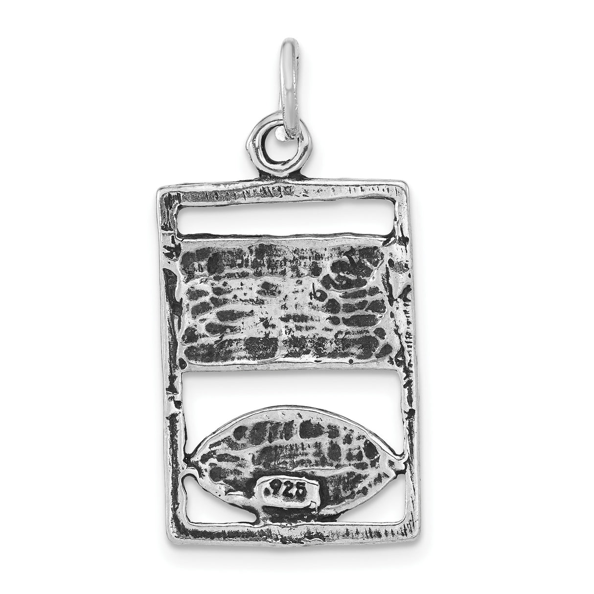 Sterling Silver Football Pendant with Raised Ball Design, Sports Charm for Men and Women