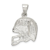 Sterling Silver Football Helmet Pendant with Detailed Helmet and Ball Design for Men or Unisex Fans
