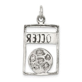 Sterling Silver Soccer Pendant with Bold Engraving and Detailed Ball Design