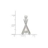 Sterling Silver Baseball Pendant with Crossed Bats and Ball Design, Athletic Charm