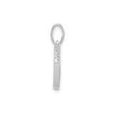 Sterling Silver Ice Skate Charm Pendant with Lace and Blade Detailing, Winter Sports Theme