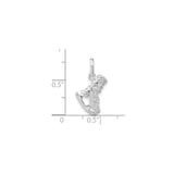 Sterling Silver Ice Skate Charm Pendant with Lace and Blade Detailing, Winter Sports Theme