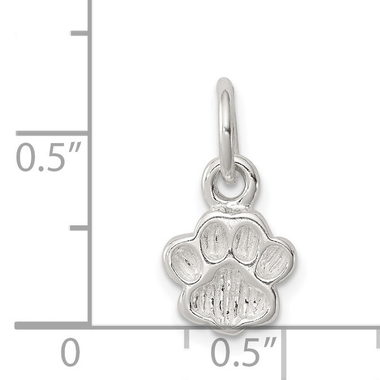 Sterling Silver Paw Print Charm Pendant, Detailed Animal Paw Design, Pet Memorial Jewelry