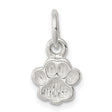 Sterling Silver Paw Print Charm Pendant, Detailed Animal Paw Design, Pet Memorial Jewelry