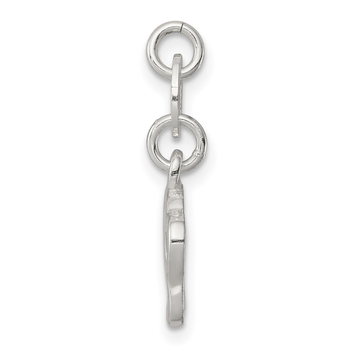 Polished Flat Back Paw Print Charm Pendant in Real 925 Sterling Silver