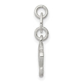 Polished Flat Back Paw Print Charm Pendant in Real 925 Sterling Silver