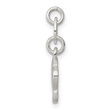 Polished Flat Back Paw Print Charm Pendant in Real 925 Sterling Silver