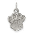 Sterling Silver Paw Print Charm Pendant with Raised Detail, Animal Theme Jewelry for Dog or Cat Lovers