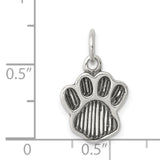 Sterling Silver Paw Pendant, Animal Print Memorial Charm, Pet Remembrance Jewelry