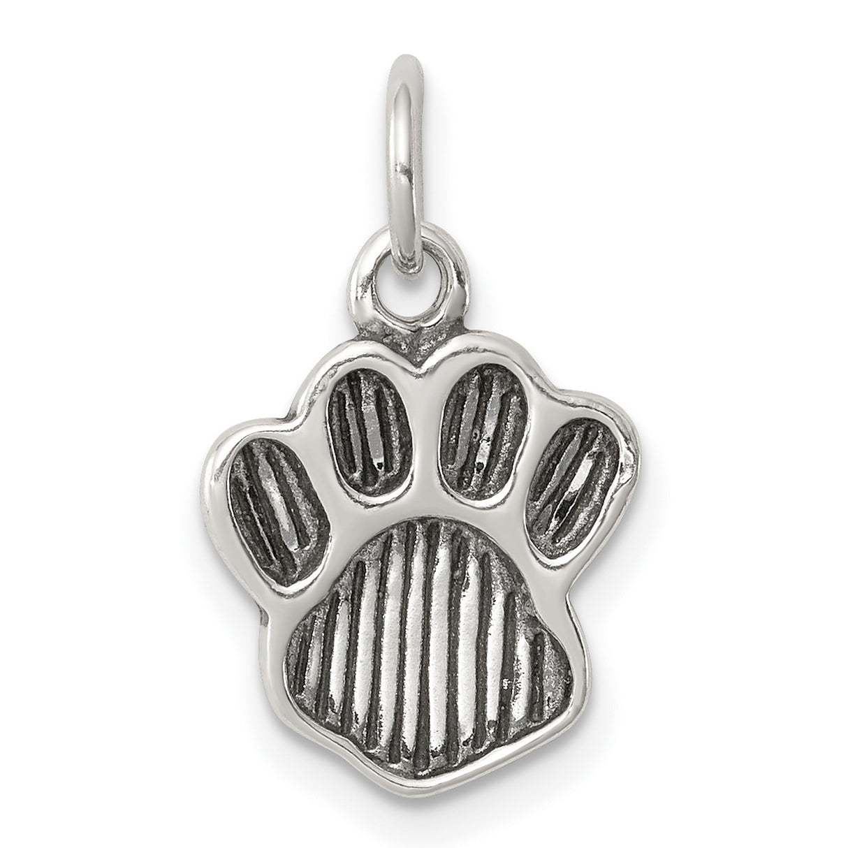 Sterling Silver Paw Pendant, Animal Print Memorial Charm, Pet Remembrance Jewelry