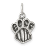 Sterling Silver Paw Pendant, Animal Print Memorial Charm, Pet Remembrance Jewelry