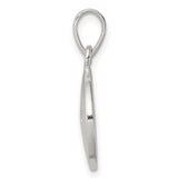 Polished Paw Print Cut-Out On Disc Shaped Charm Pendant in Real 925 Sterling Silver