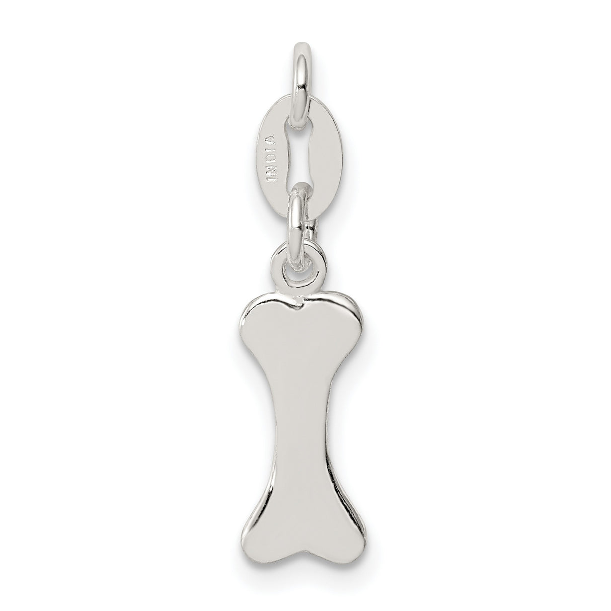 Sterling Silver Dog Bone Charm Pendant, Minimalist Pet Symbol Jewelry for Women or Unisex