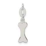 Sterling Silver Dog Bone Charm Pendant, Minimalist Pet Symbol Jewelry for Women or Unisex