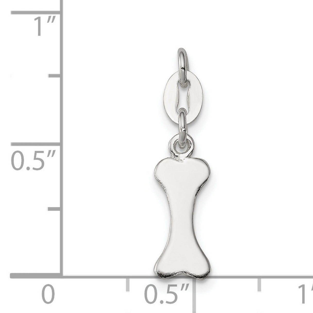 Sterling Silver Dog Bone Charm Pendant, Minimalist Pet Symbol Jewelry for Women or Unisex