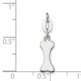 Sterling Silver Dog Bone Charm Pendant, Minimalist Pet Symbol Jewelry for Women or Unisex