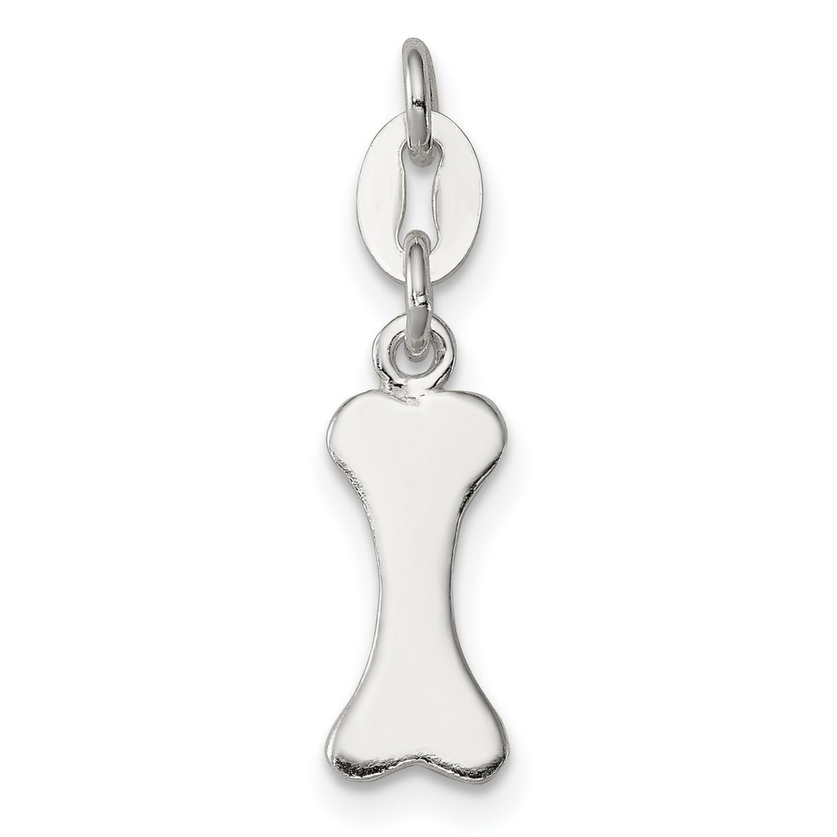 Sterling Silver Dog Bone Charm Pendant, Minimalist Pet Symbol Jewelry for Women or Unisex