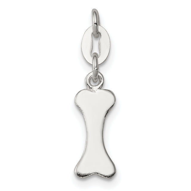 Sterling Silver Dog Bone Charm Pendant, Minimalist Pet Symbol Jewelry for Women or Unisex