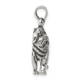 Sterling Silver Bulldog Pendant with Realistic 3D Dog Design, Unisex Animal Charm
