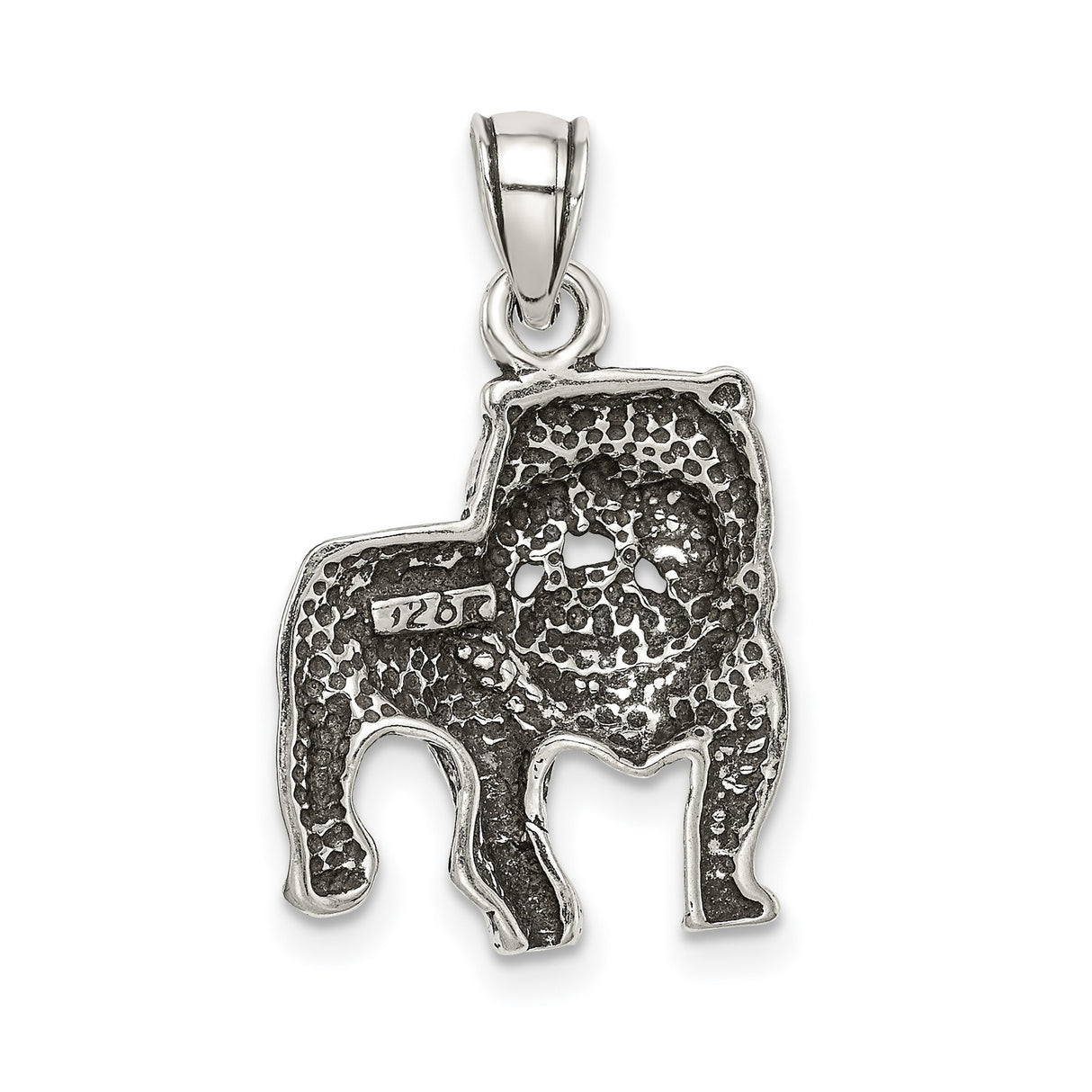 Sterling Silver Bulldog Pendant with Realistic 3D Dog Design, Unisex Animal Charm