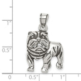 Sterling Silver Bulldog Pendant with Realistic 3D Dog Design, Unisex Animal Charm